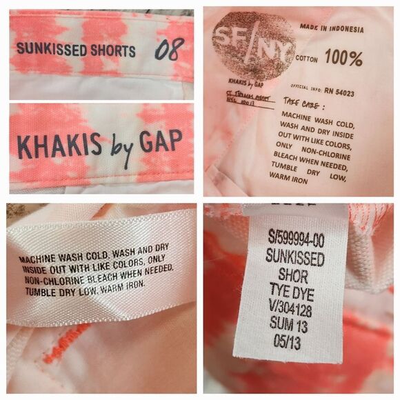 ☔️🔺️Gap Neon Sunkissed Tye Dye Khaki Shorts Size 8 - Picture 11 of 11